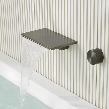 SENSIAL / Wall-Mounted Knurled Brass Bathroom Faucet