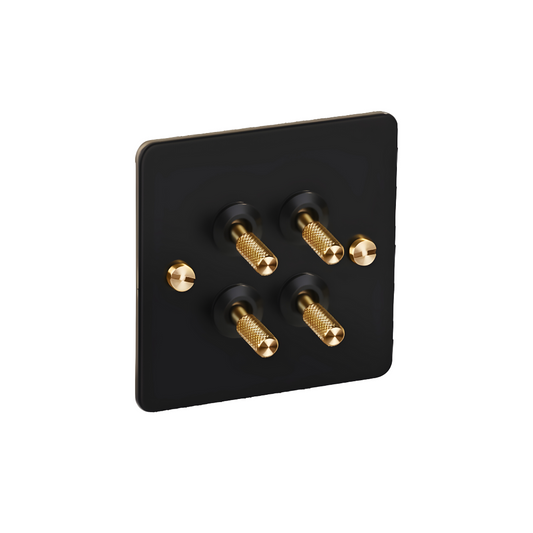 KOST / Brass Toggle Light Switch (4-Gang)