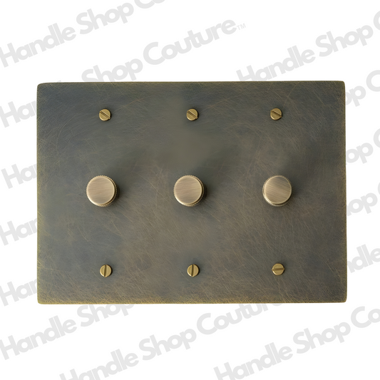 KLAS / Brass Rotary Dimmer Switch (3-Gang)