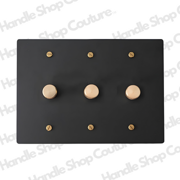 KLAS / Brass Rotary Dimmer Switch (3-Gang)