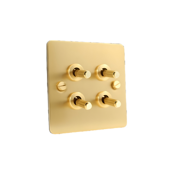 KOST / Brass Toggle Light Switch (4-Gang)