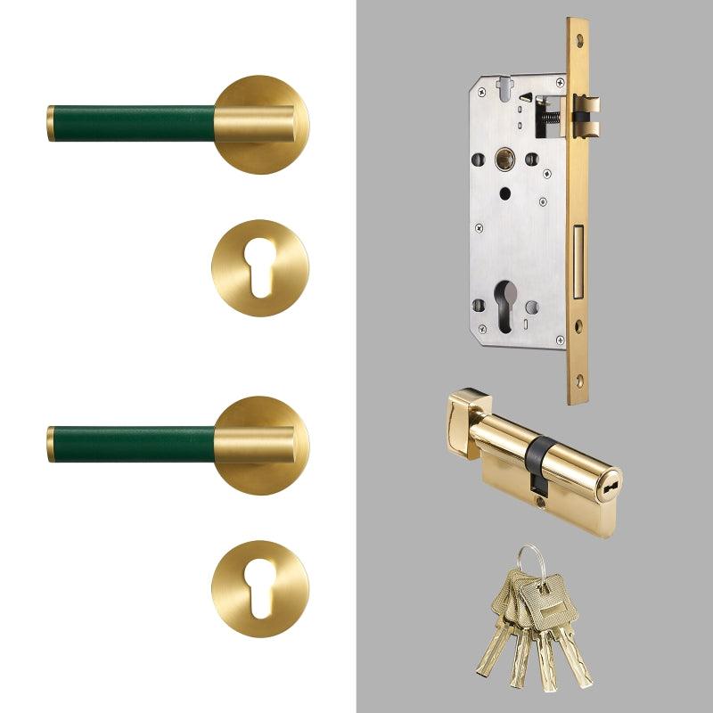 AMINTA / SOLID BRASS & LEATHER / DOOR HANDLES - Handle Shop Couture 