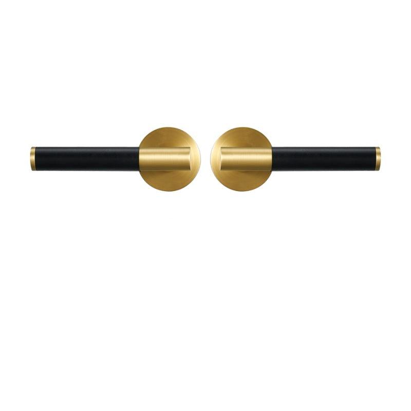 AMINTA / SOLID BRASS & LEATHER / DOOR HANDLES - Handle Shop Couture 