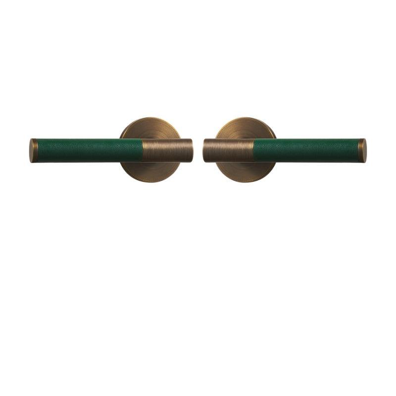 AMINTA / SOLID BRASS & LEATHER / DOOR HANDLES - Handle Shop Couture 