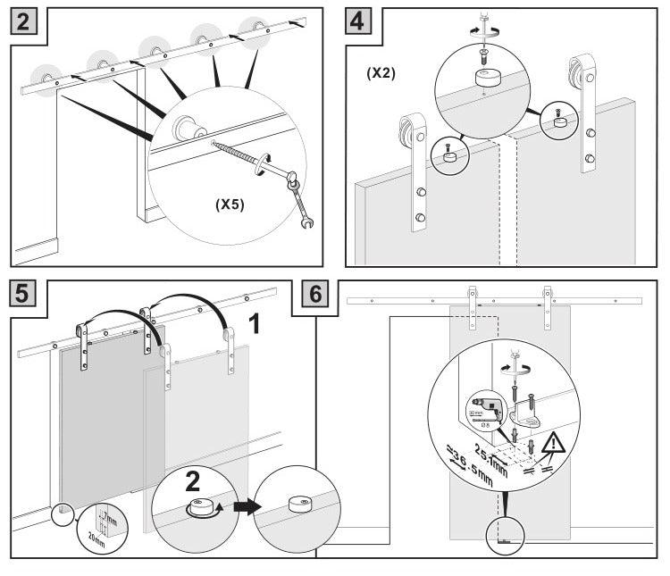 ELIKA / Sliding Barn Door Hardware Kit Mechanism - Handle Shop Couture 