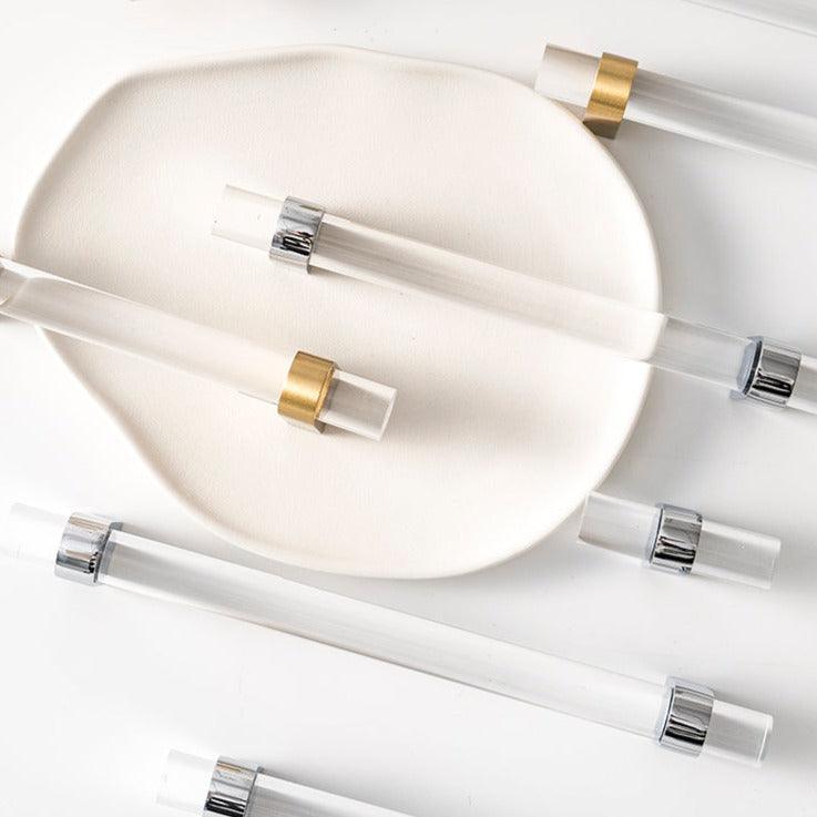 ELM / ACRYLIC & BRASS HANDLES - Handle Shop Couture 