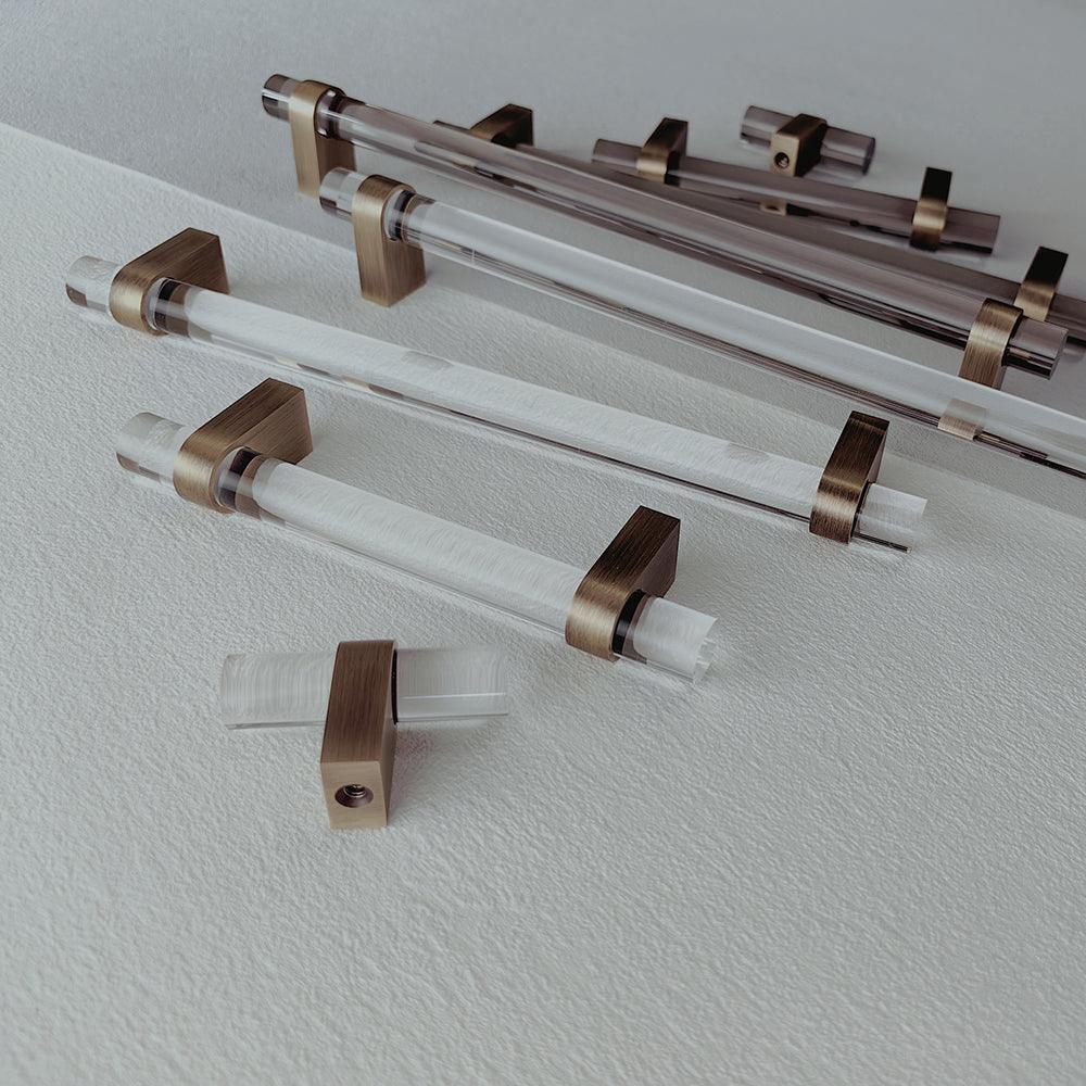 ELM / ACRYLIC & BRASS HANDLES - Handle Shop Couture 