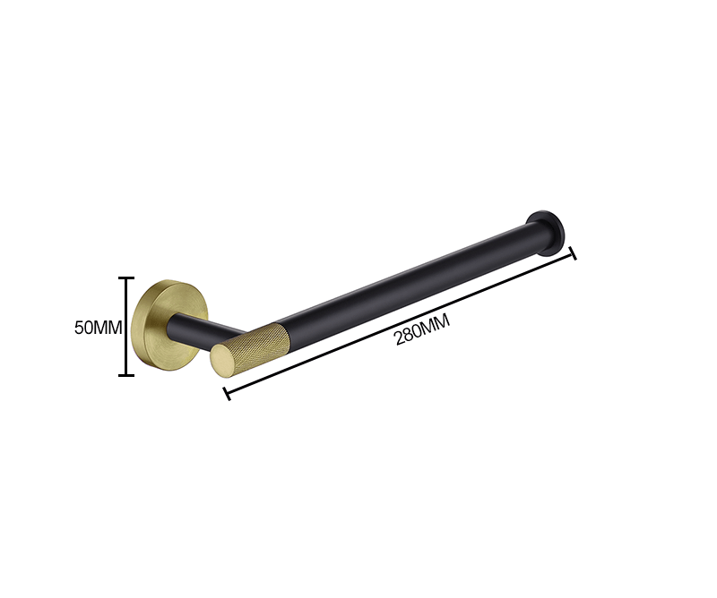 KOS / BATHROOM HARDWARE SET / KNURLED / POLISHED GOLD & MATTE BLACK - Handle Shop Couture 