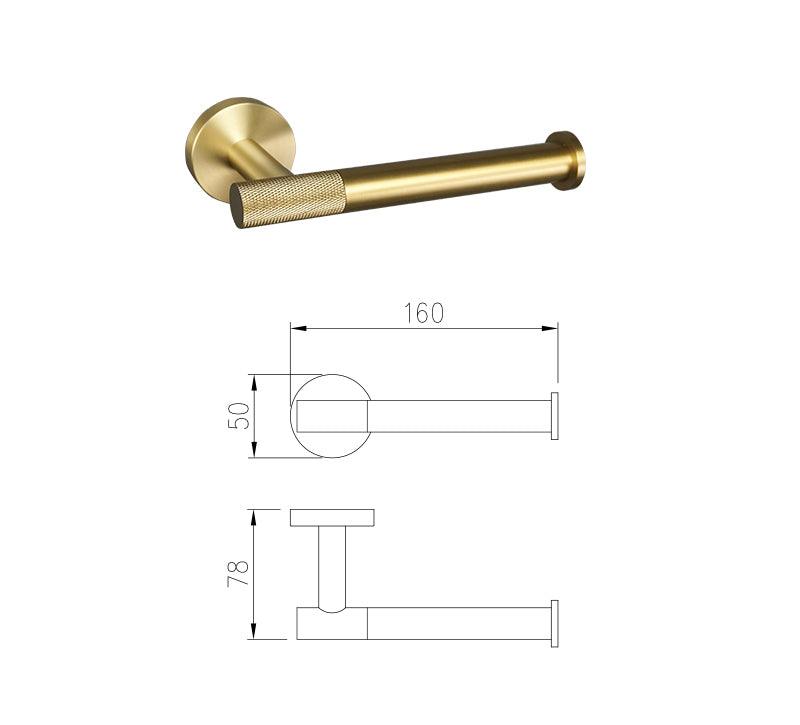 KOS / BATHROOM HARDWARE SET / KNURLED / SATIN GOLD - Handle Shop Couture 