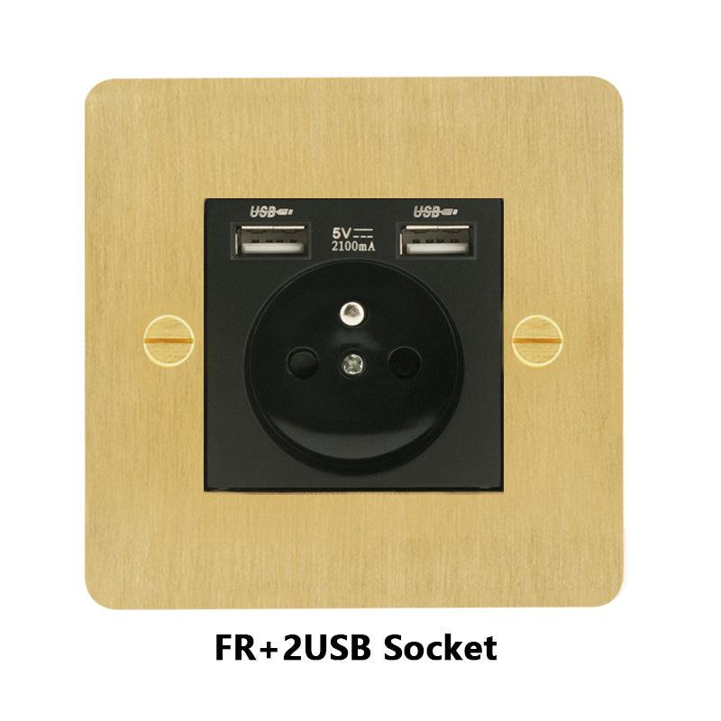 KOST / POWER OUTLET / BRUSHED BRASS - Handle Shop Couture 