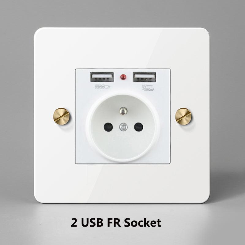 KOST / POWER OUTLET / WHITE BRASS - Handle Shop Couture 