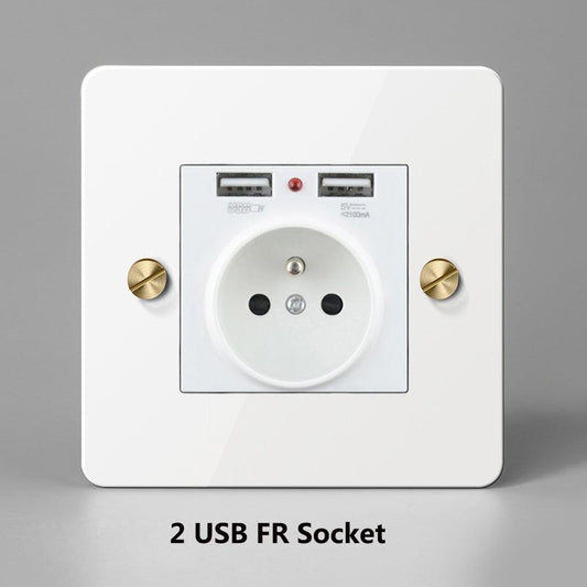 KOST / POWER OUTLET / WHITE BRASS - Handle Shop Couture 