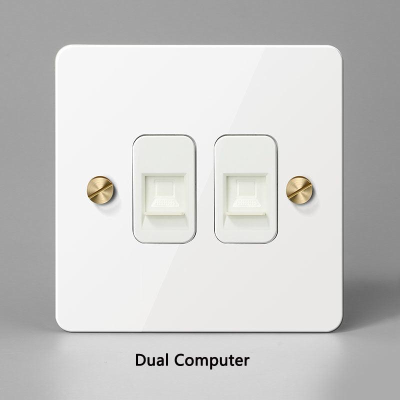 KOST / POWER OUTLET / WHITE BRASS - Handle Shop Couture 