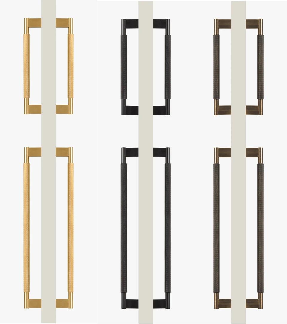 LACIE / Double-Sided Solid Brass Knurled Door Pull - Handle Shop Couture 