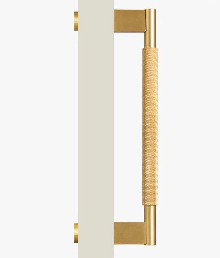 LACIE / Double-Sided Solid Brass Knurled Door Pull - Handle Shop Couture 