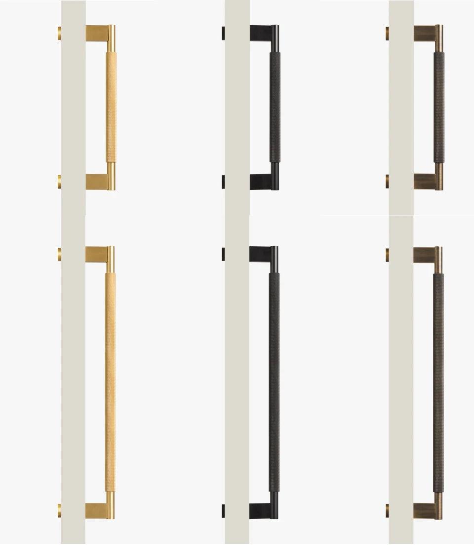LACIE / Double-Sided Solid Brass Knurled Door Pull - Handle Shop Couture 