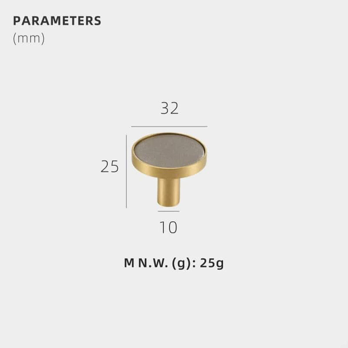 AMINTA / SOLID BRASS & LEATHER / FURNITURE KNOBS - Handle Shop Couture 