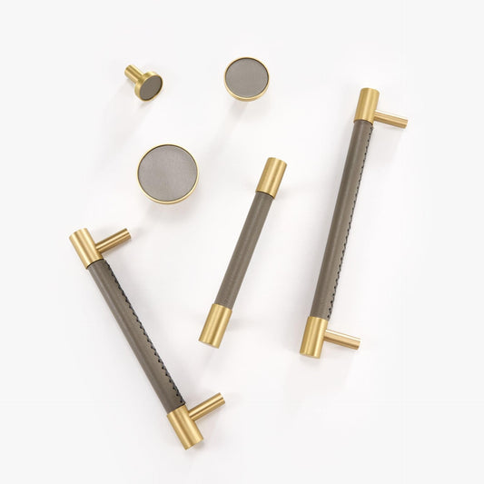 AMINTA / SOLID BRASS & LEATHER HANDLES - Handle Shop Couture 