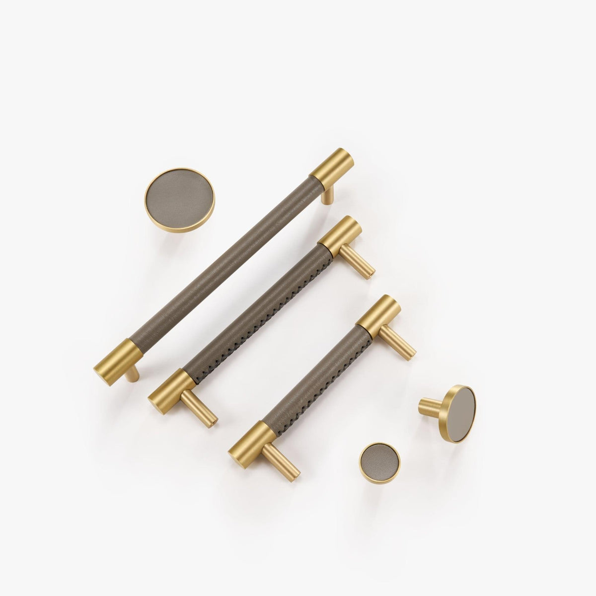 AMINTA / SOLID BRASS & LEATHER HANDLES - Handle Shop Couture 