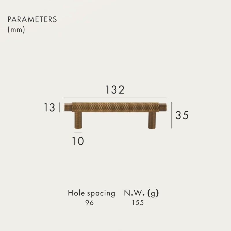 BURGAS / SOLID BRASS HANDLES / KNURLED - Handle Shop Couture 