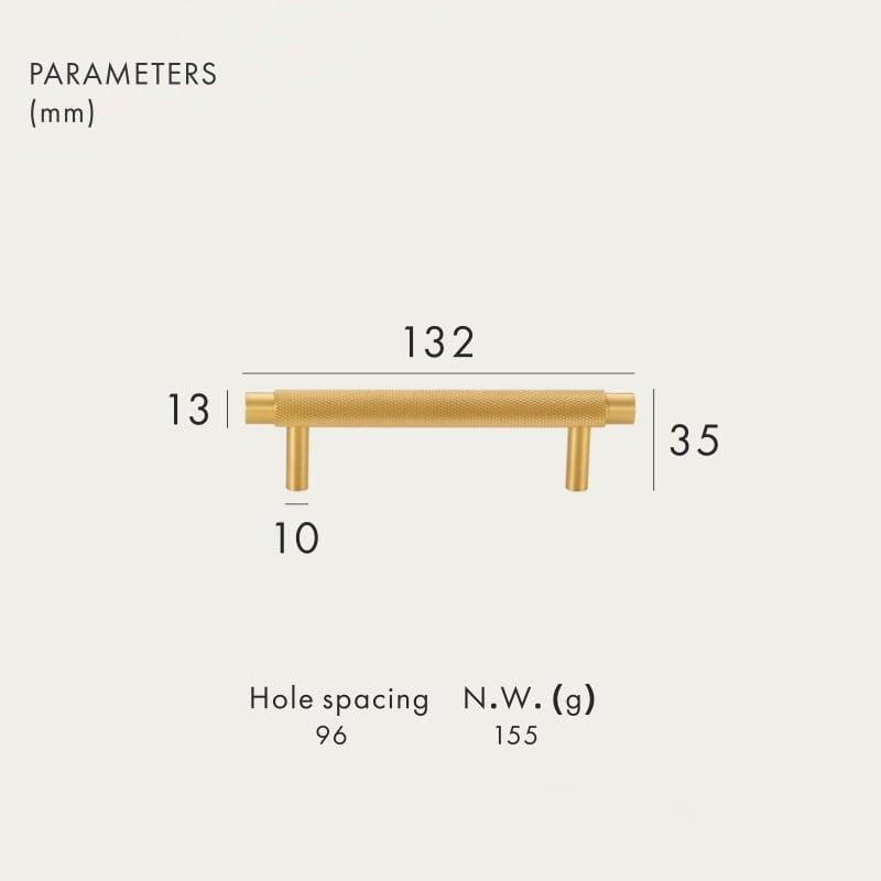 BURGAS / SOLID BRASS HANDLES / KNURLED - Handle Shop Couture 