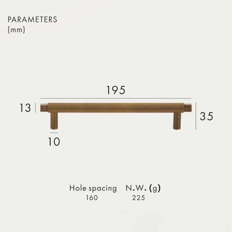 BURGAS / SOLID BRASS HANDLES / KNURLED - Handle Shop Couture 