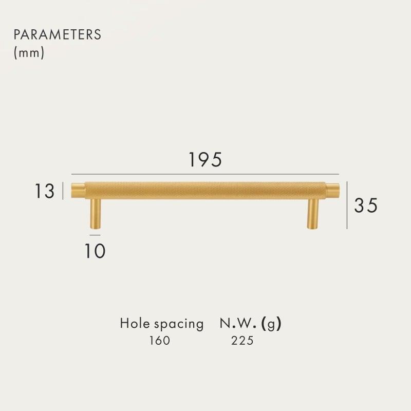 BURGAS / SOLID BRASS HANDLES / KNURLED - Handle Shop Couture 