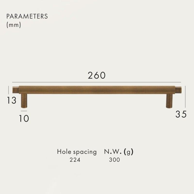 BURGAS / SOLID BRASS HANDLES / KNURLED - Handle Shop Couture 