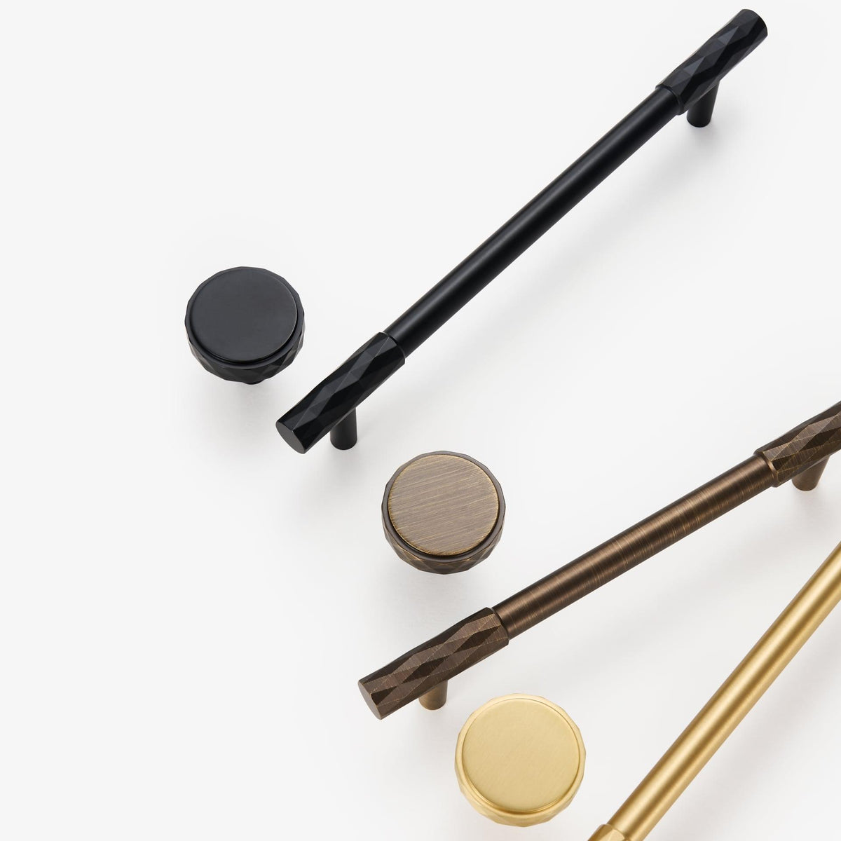 DIAMANTE / SOLID BRASS HANDLES / DIAMOND KNURL - Handle Shop Couture 