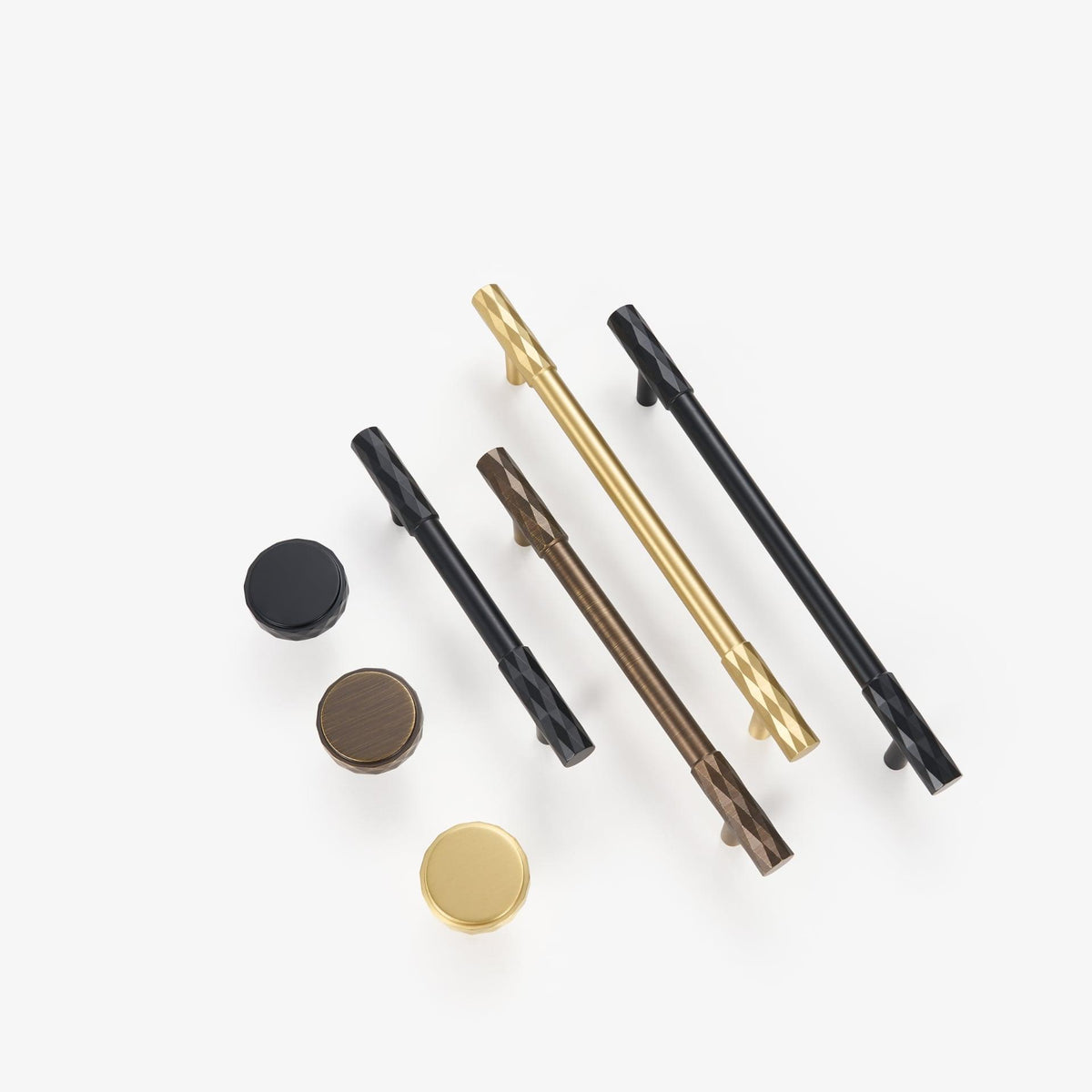 DIAMANTE / SOLID BRASS HANDLES / DIAMOND KNURL - Handle Shop Couture 