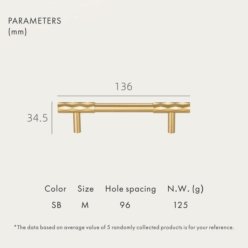 DIAMANTE / SOLID BRASS HANDLES / DIAMOND KNURL - Handle Shop Couture 