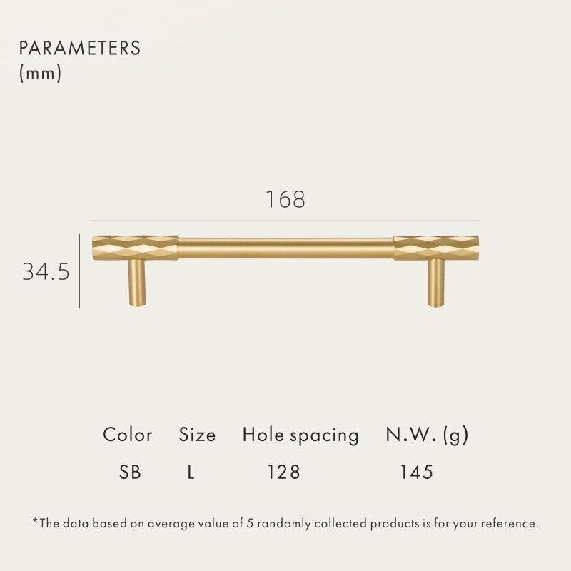DIAMANTE / SOLID BRASS HANDLES / DIAMOND KNURL - Handle Shop Couture 