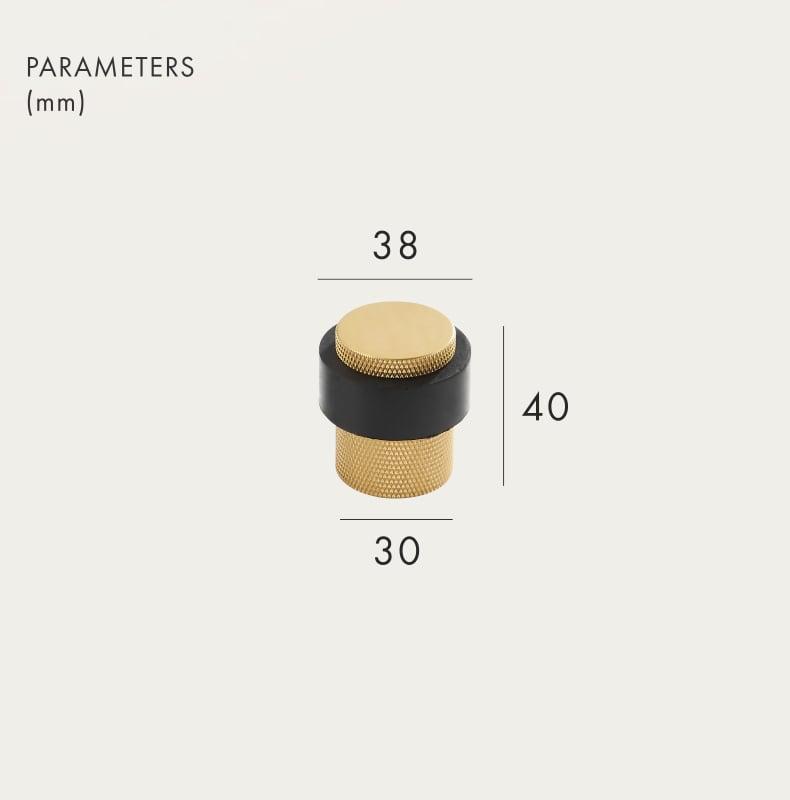 ERMOU / KNURLED BRASS / DOOR STOP - Handle Shop Couture 