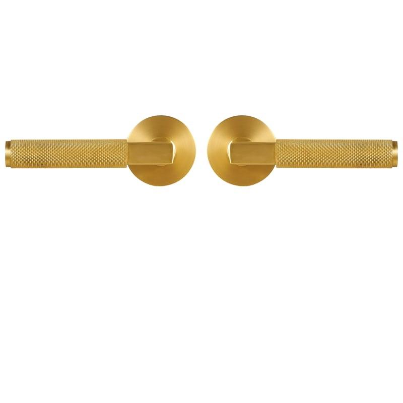 FRANCO / KNURLED BRASS / DOOR HANDLES - Handle Shop Couture 