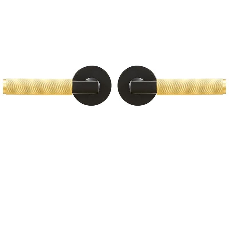 FRANCO / KNURLED BRASS / DOOR HANDLES - Handle Shop Couture 