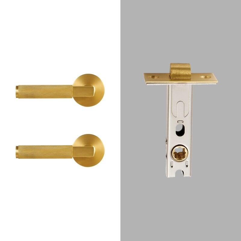 FRANCO / KNURLED BRASS / DOOR HANDLES - Handle Shop Couture 