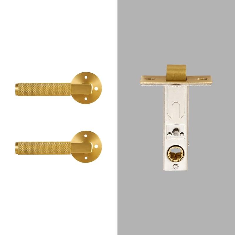 FRANCO / KNURLED BRASS / DOOR HANDLES - Handle Shop Couture 