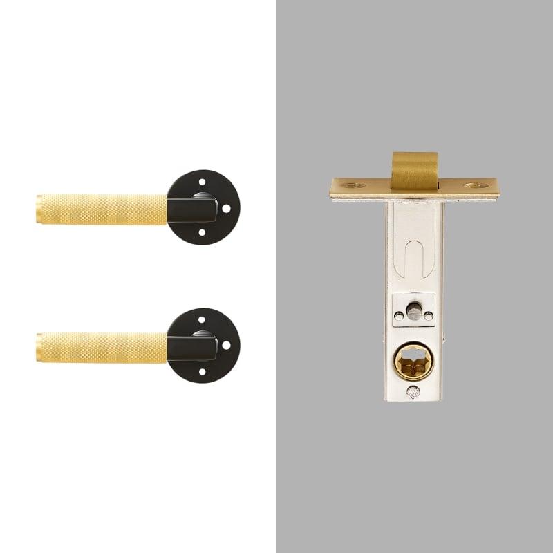FRANCO / KNURLED BRASS / DOOR HANDLES - Handle Shop Couture 