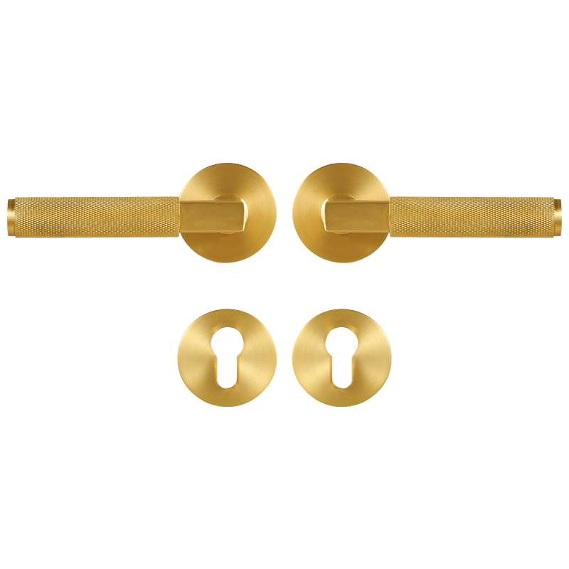 FRANCO / KNURLED BRASS / DOOR HANDLES - Handle Shop Couture 