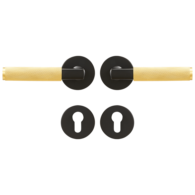 FRANCO / KNURLED BRASS / DOOR HANDLES - Handle Shop Couture 