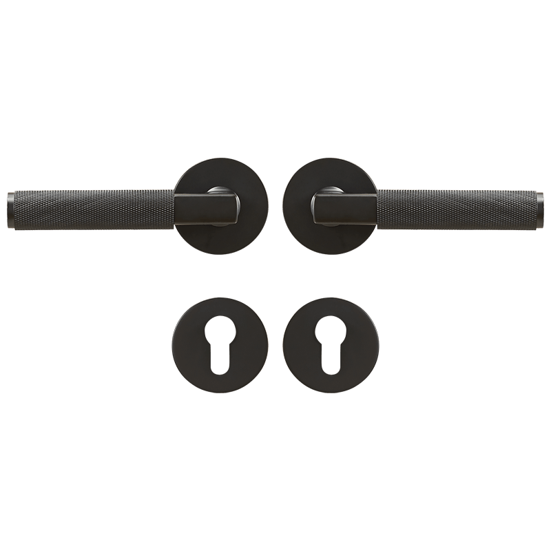 FRANCO / KNURLED BRASS / DOOR HANDLES - Handle Shop Couture 