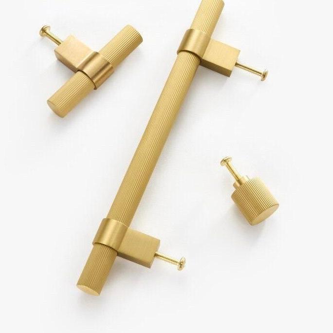 FRESKO / SOLID BRASS HANDLES / LINEAR KNURL - Handle Shop Couture 