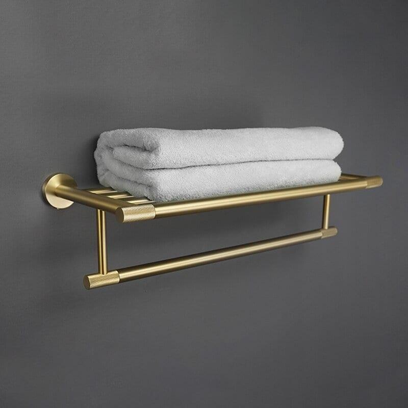 KOS / BATHROOM HARDWARE SET / KNURLED / SATIN GOLD - Handle Shop Couture 