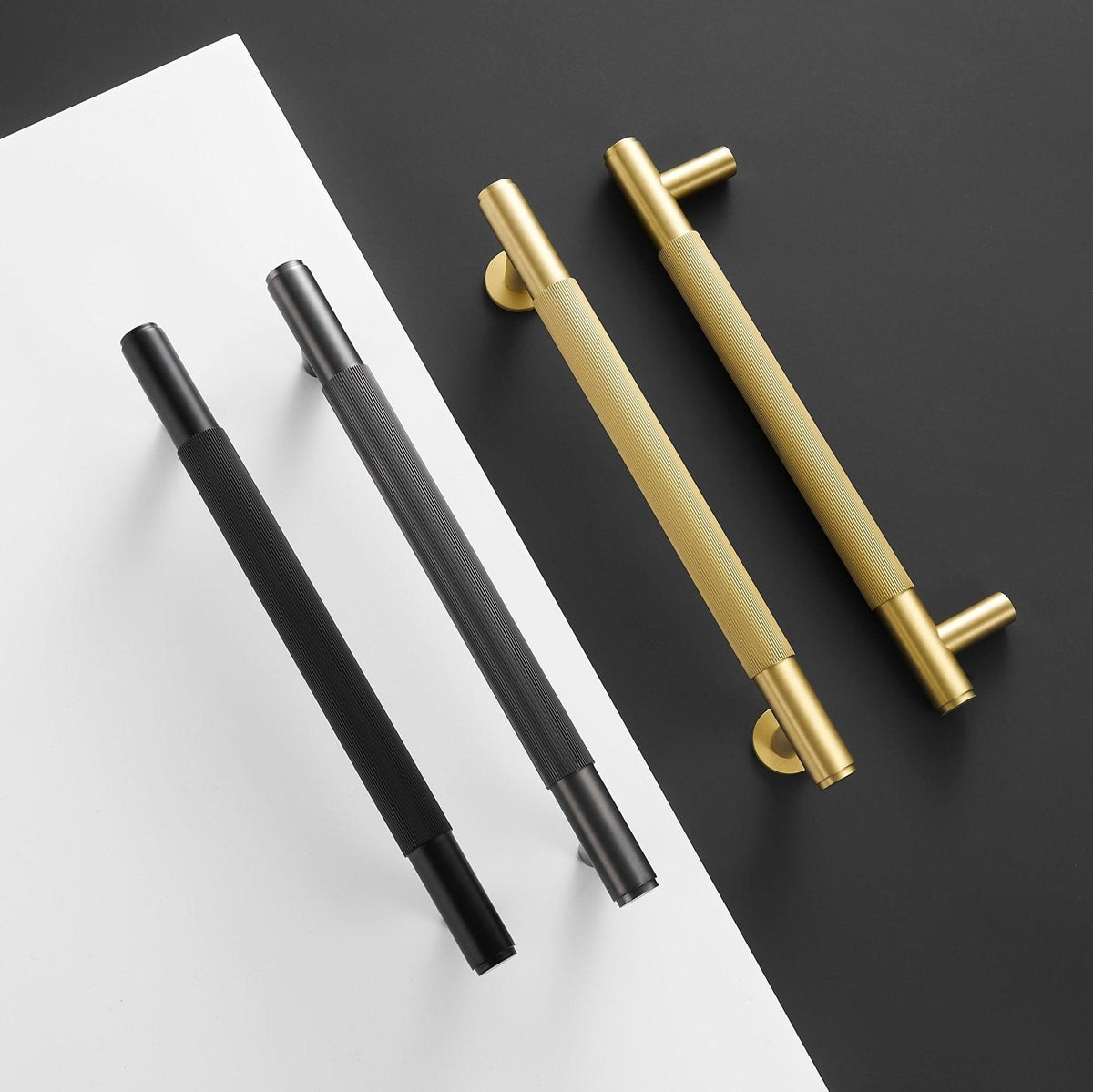 MARBELLA / Double-Sided Solid Brass Knurled Door Pull - Handle Shop Couture 