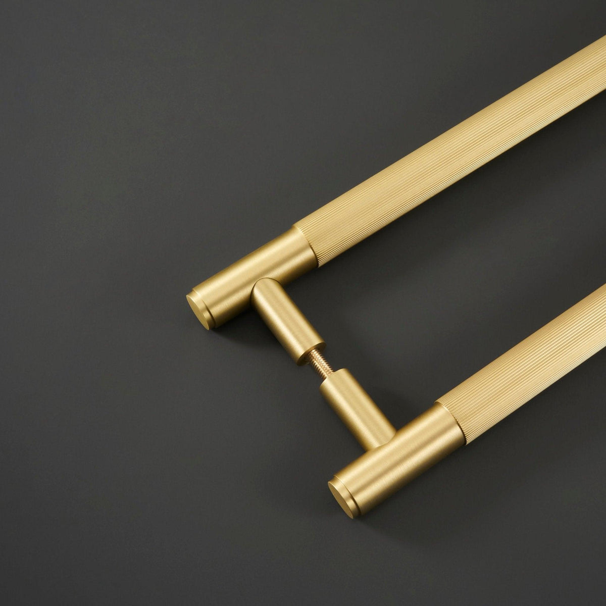 MARBELLA / Double-Sided Solid Brass Knurled Door Pull - Handle Shop Couture 
