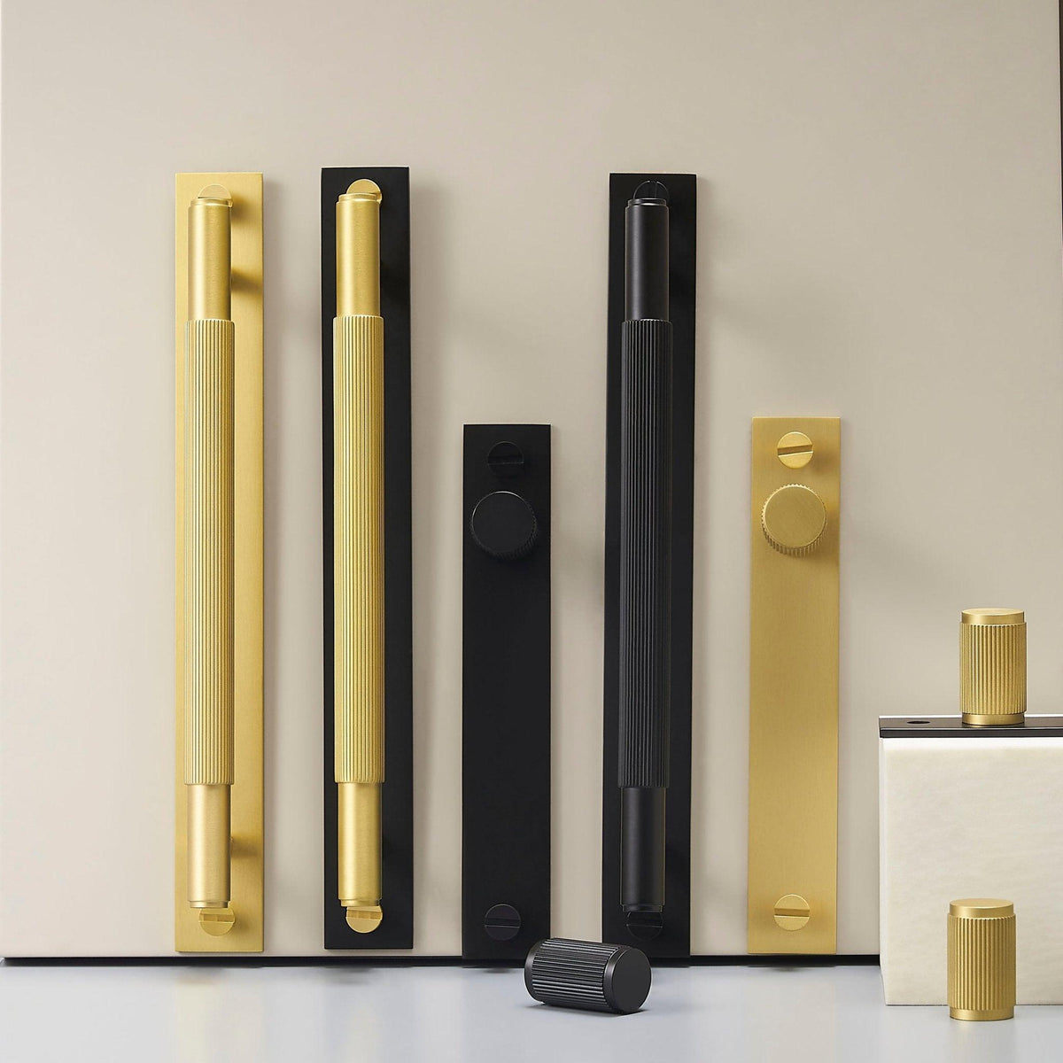 MARBELLA / Solid Brass Handle with Backplate - Handle Shop Couture 