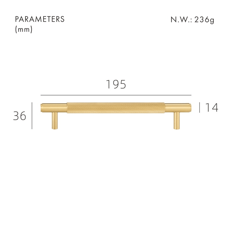 PALENCIA / SOLID BRASS HANDLES / SWIRLED KNURL - Handle Shop Couture 