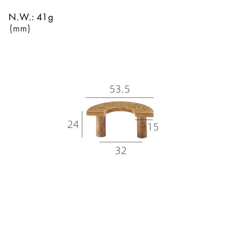 PARO / HAMMERED BRASS SEMI CIRLCE HANDLES - Handle Shop Couture 