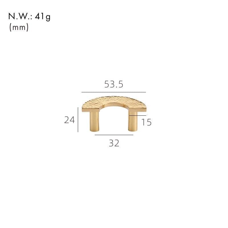 PARO / HAMMERED BRASS SEMI CIRLCE HANDLES - Handle Shop Couture 