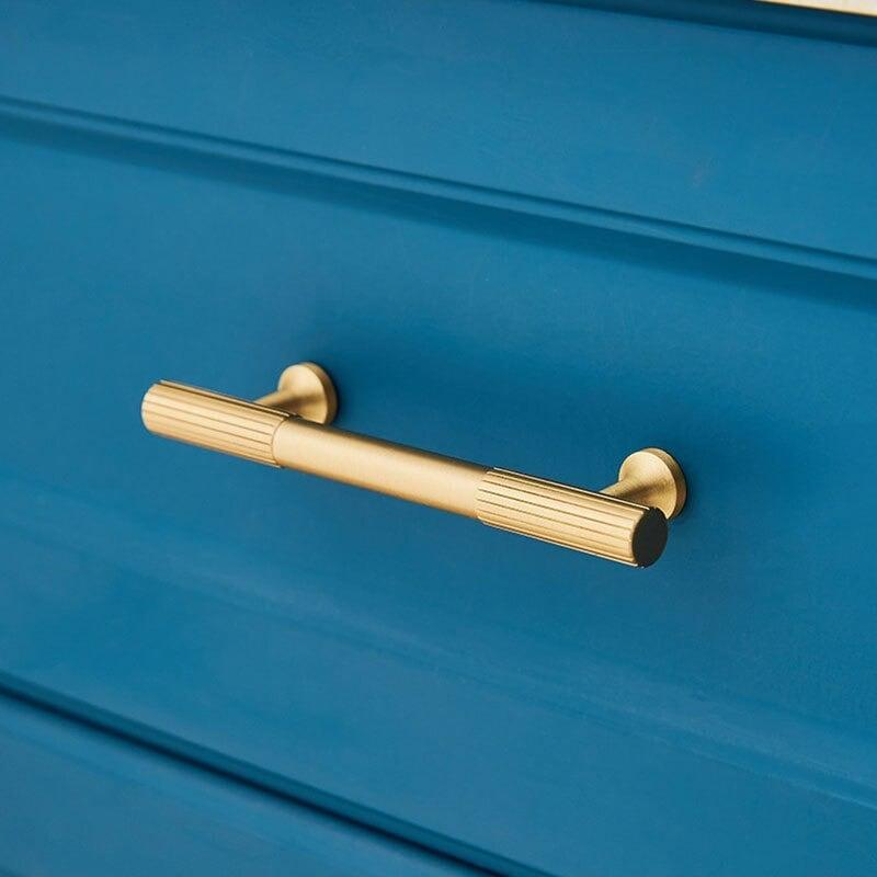 SIMI SOLID BRASS HANDLES / LINEAR KNURL - Handle Shop Couture 
